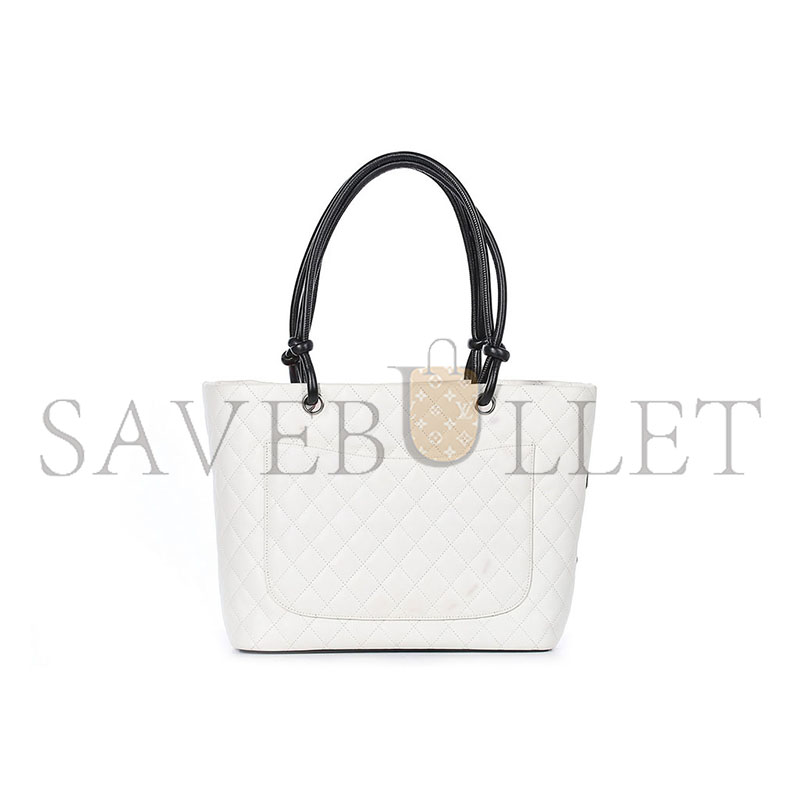 Ch**el master white cambon ligne quilted tote (30*25*13cm)